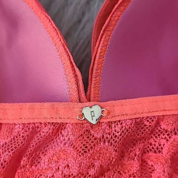 Pink by victoria secret‎ bright orange lightly lined bralette size xs - Picture 3 of 6